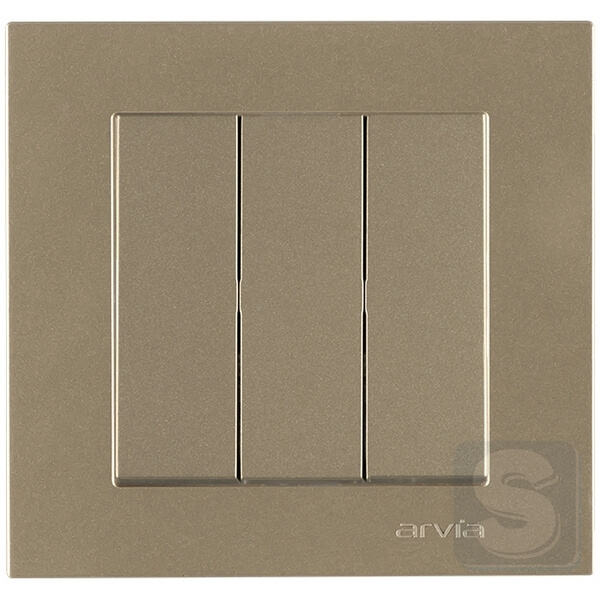 Вимикач триклавішний Arvia Electric KAREN Титан (20 05 2000 254)